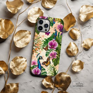 Tropical Phone Case Nature Inspired Floral Print Cover iPhone 15 14 13 12 11 Pro Max 8 Plus X Samsung S24 S23 S21 S20 Plus Ultra, Gift