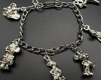 Bransoletka Disney Charm w kolorze srebrnym z postaciami Myszki Miki i Dzwoneczka