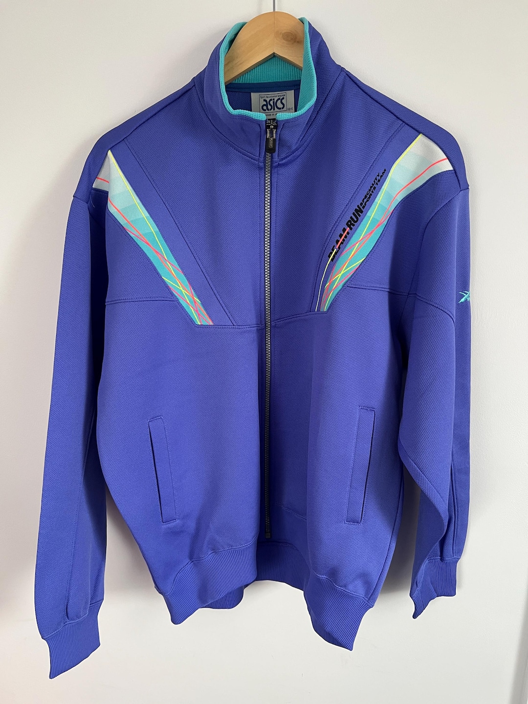 Asics Vintage Jacket Beam Run Retro Colour Block From Japan / Size