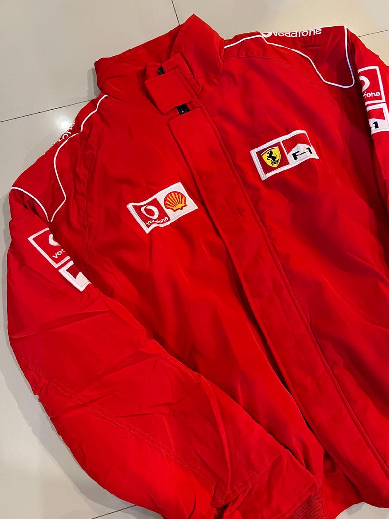 Ferrari Racing Jacket F1 Motorsport Shell Red Vintage Jacket image 6