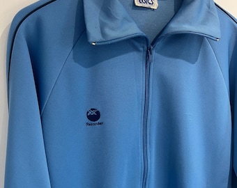 Chaqueta deportiva Asics Recorder azul vintage, fabricada en Japón, talla mediana