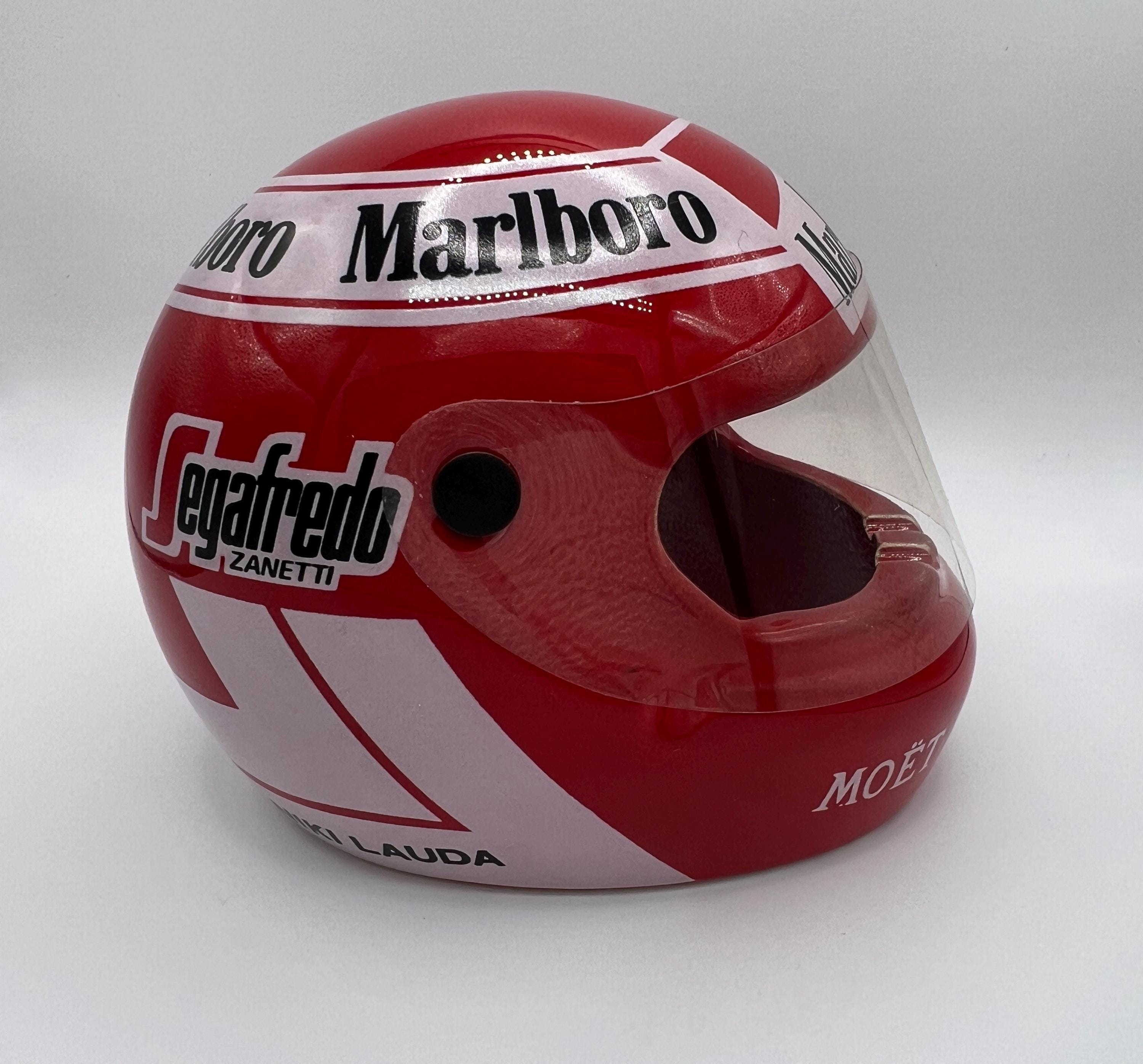 Niki Lauda Ferrari F1 Racing Helmet Ashtray Marlboro Moet