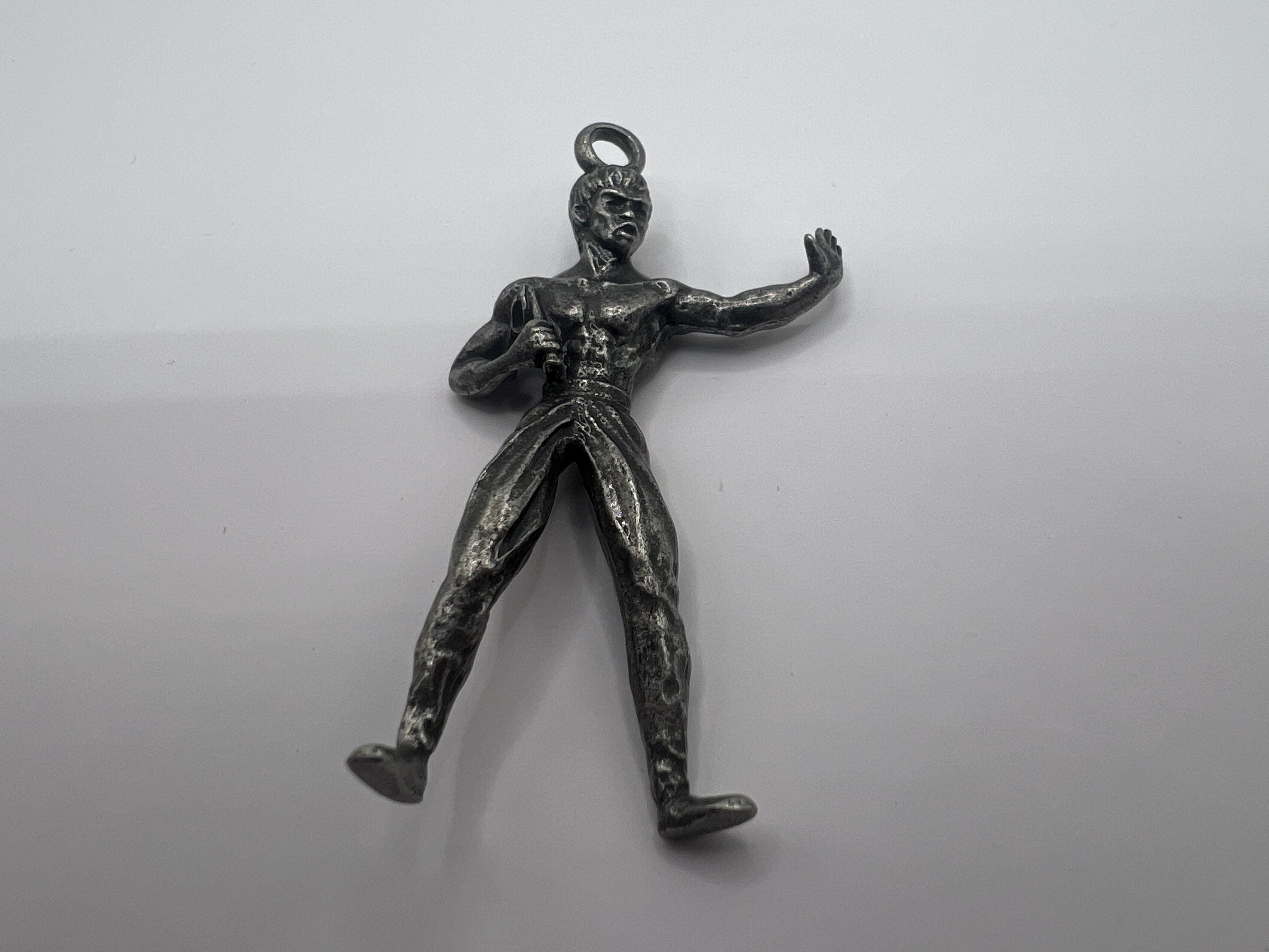 Bruce Lee Jewelry - Etsy Minx Bruce Lee Silhouette Dangle Earrings Martial Arts 100% Sterling Silver NEW main image 0