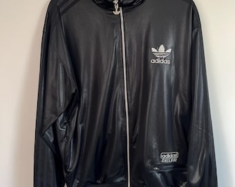 Adidas Jacket Chile 62 Originals Black and Silver Shiny Vintage