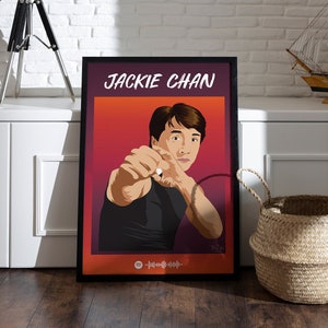 Jackie Chan Modern Wall Art | Minimalist Vector Print | Aesthetic Wall Decor | Digital Illustration for Home or Room