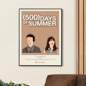 500 Days of Summer Print: Minimalistisches Filmposter mit Spotify Code (Digitaler Download)