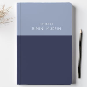 Quaderno con copertina rigida personalizzato con nome, formato A5 o A4, 128 pagine, design colorblock, diario personalizzato, carta a righe, a quadretti o normale / regalo per lei