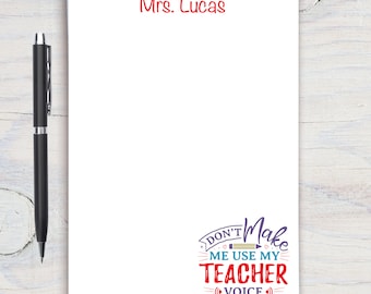 Teacher Personalized Notepad, Custom Teacher Notepad, Teacher Appreciation, Gift for Teacher, Teacher Gift, Teacher Voice Notepad