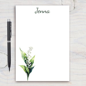 May Birth Month Custom Notepad, Personalized Stationery, Writing Pad, Gift for Her, Birth Flower, Personalized Notepad, Birth Month Gift