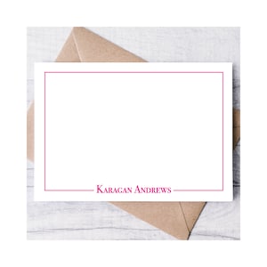 Umrandete moderne personalisierte Briefpapier-Notizkarten, Briefpapier für Frauen, Dankeschön-Flachkarten, personalisierte Notizkarten, Geschenk für die Familie