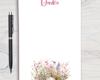 Tuinieren in pot Gepersonaliseerde notitieblok, aangepast notitieblok, gepersonaliseerd briefpapier, schrijfblok, cadeau voor haar, botanisch notitieblok, planten notitieblok
