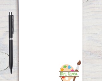 Art Teacher Personalized Notepad, Custom Teacher Notepad, Teacher Appreciation, Writing Pad, Gift for Teacher,Teacher Gift, Art Teacher Gift