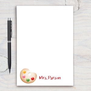 Art Teacher Personalized Notepad, Custom Teacher Notepad, Teacher Appreciation, Writing Pad, Gift for Teacher,Teacher Gift, Art Teacher Gift