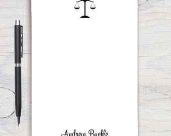 Gepersonaliseerde notitieblok, aangepast notitieblok, gepersonaliseerd advocaatbriefpapier, schrijfblok, cadeau voor advocaat, advocatenkantoor, notitieblok advocaat