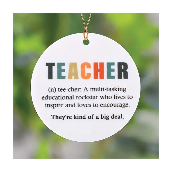 Teacher Gift Acrylic White Ornament, Teacher Gift, Best Friend Gift, Gift For Mom