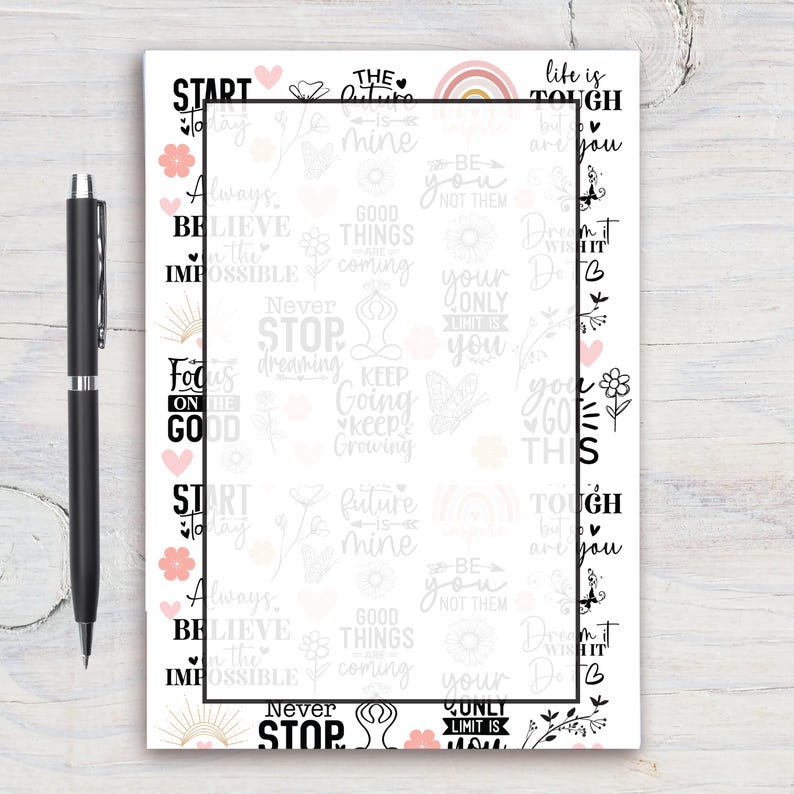 Affirmations Notepad, Personalized Stationery, Writing Pad, Gift for ...