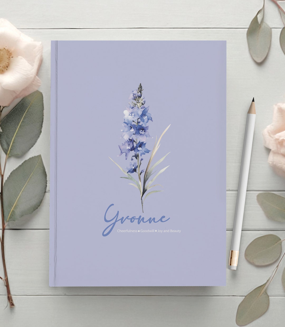 July Birth Flower Personalized Journal, Birth Month Flower Gift ...