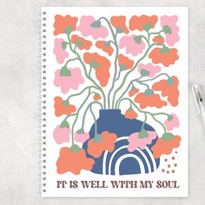 Cuaderno espiral religioso Well With My Soul / Diario personalizado / Cuaderno espiral personalizado / Regalo para niños / Cuaderno religioso