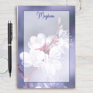 Beautiful Floral Patterned Personal Notepad, Custom Notepad, Personalized Stationery, Giftful Notepad Bounded Spring Notepad Name Notepad