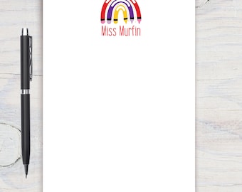 Rainbow Teacher Gift, Customizable Notepad, Back to School, End of Year Gift, Teacher Appreciation, Custom Notepad, Teacher Christmas Gift