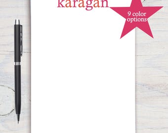 Regenbogen personalisierte Notizblock, benutzerdefinierte Notizblock, personalisierte Briefpapier, Schreibblock, Geschenk für sie, Regenbogentöne Notizblock, farbiger Notizblock
