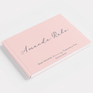 Personalized Baby Guest Book - 10.9&quot; x 8.75&quot; Baby Shower Guest Book | Pastel Pink Baby Book Baby Shower Decorations | 40 Sheets of Paper