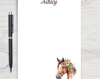 Personalized Horse Stationery, Custom Thank You Note, Custom Notepad, Personalized Stationery, Writing Pad, Gift for Her, Horse Notepad