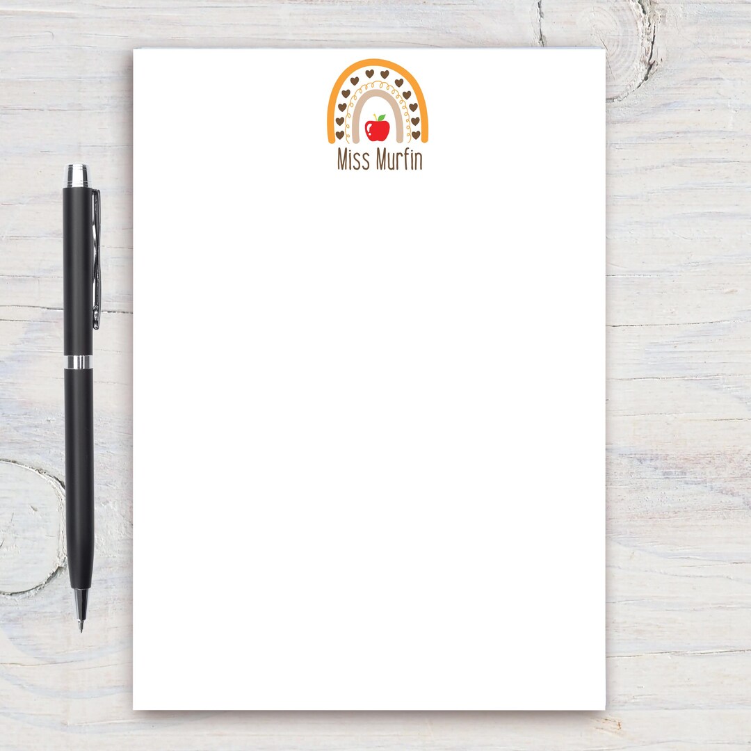 Rainbow Teacher Gift, Customizable Notepad, Back to School, End of Year ...