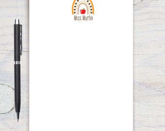 Rainbow Teacher Gift, Customizable Notepad, Back to School, End of Year Gift, Teacher Appreciation, Custom Notepad, Teacher Christmas Gift