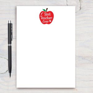 Teacher Notepad, Custom Teacher Pad, Teacher Appreciation, Writing Pad, Gift for Teacher, Teacher Gift, Apple End of year gift