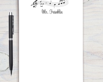 Music Teacher Personalized Notepad, Custom Teacher Notepad, Teacher Appreciation, Writing Pad, Gift for Teacher, Music Teacher Gift