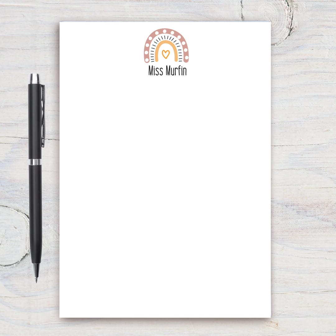 Rainbow Teacher Gift, Customizable Notepad, Back to School, End of Year ...