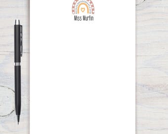 Rainbow Teacher Gift, Customizable Notepad, Back to School, End of Year Gift, Teacher Appreciation, Custom Notepad, Teacher Christmas Gift