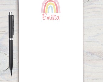 Bloc de notas personalizado, Bloc de notas personalizado, Papelería personalizada, Bloc de notas, Regalo para ella, Bloc de notas arco iris, Arco iris de acuarela, Bloc de notas