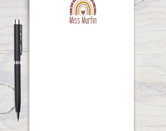 Rainbow Teacher Gift, Customizable Notepad, Back to School, End of Year Gift, Teacher Appreciation, Custom Notepad, Teacher Christmas Gift