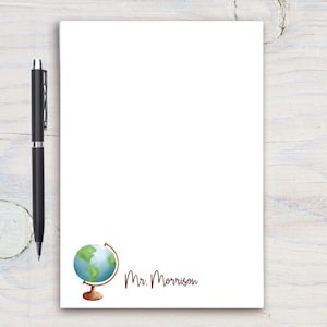 Geography Teacher Personalized Notepad, Custom Teacher Notepad, Teacher Appreciation, Writing Pad, Gift for Teacher, Geography Teacher Gift