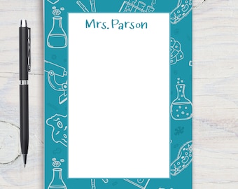 Chemistry Teacher Personalized Notepad, Custom Teacher Notepad, Teacher Appreciation, Writing Pad, Gift for Teacher, Chemistry Teacher Gift