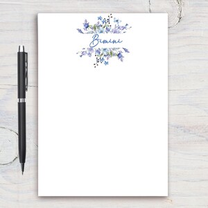 Floral Border Patterned Personalized Notepad, Custom Notepad, Personalized Stationery, Writing Pad, Gift for Her, Wildflower Notepad