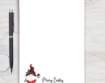 Gnome Personalized Notepad, Custom Notepad, Personalized Stationery, Writing Pad, Gift for Him, Christmas Notepad, Stationery, Gnome Notepad