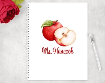 Bloc de notas personalizado para maestros, Bloc de notas personalizado para maestros, Apreciación del maestro, Bloc de notas, Regalo para maestros, Regalo para maestros, Manzana para maestros del corazón