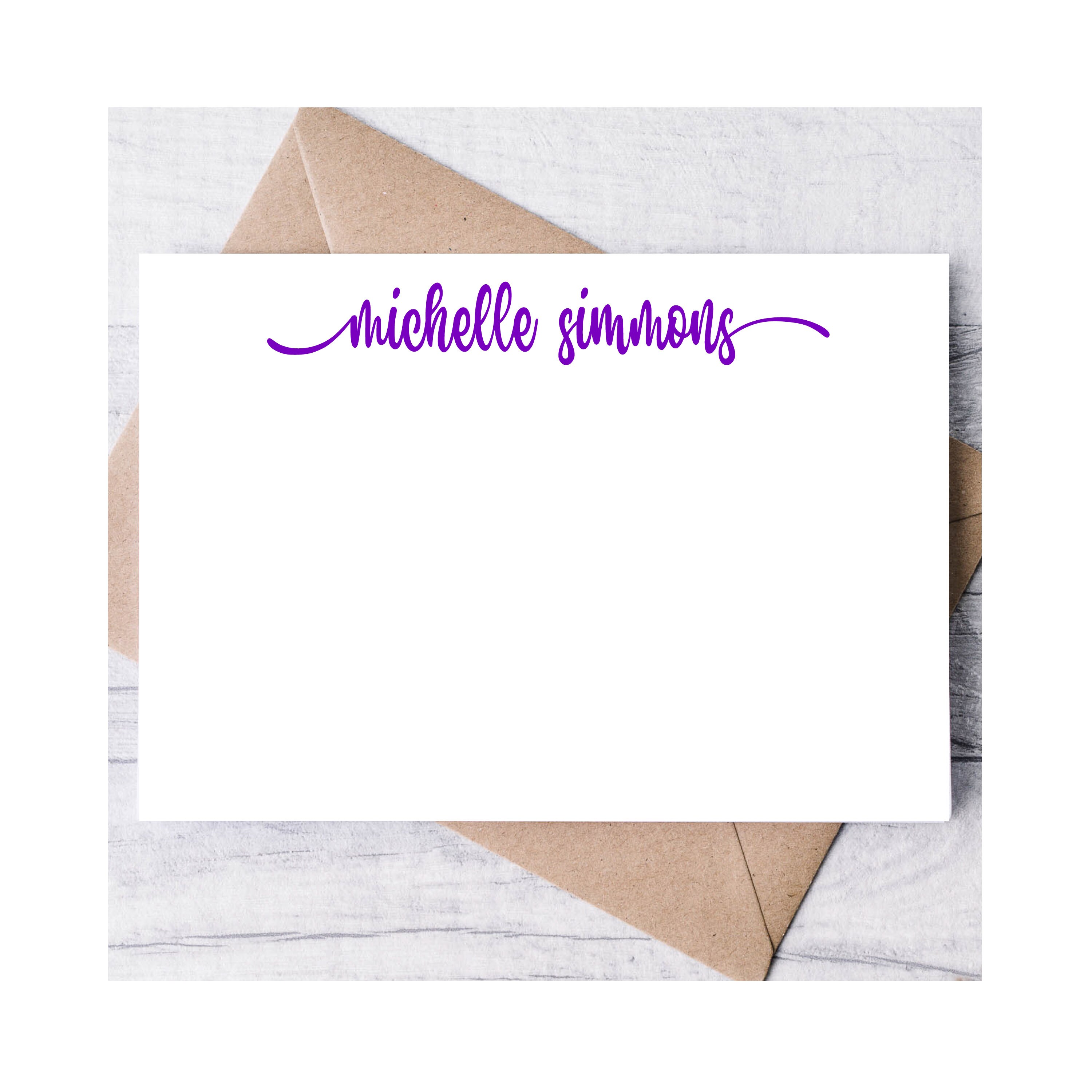 Personalized Note Cards & Envelope Set, Custom Stationery With Name in ...