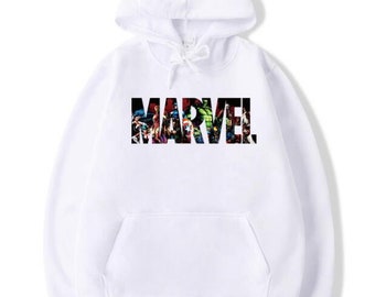 Marvel Hochwertige Herren-Kapuzenpullover mit langen Ärmeln