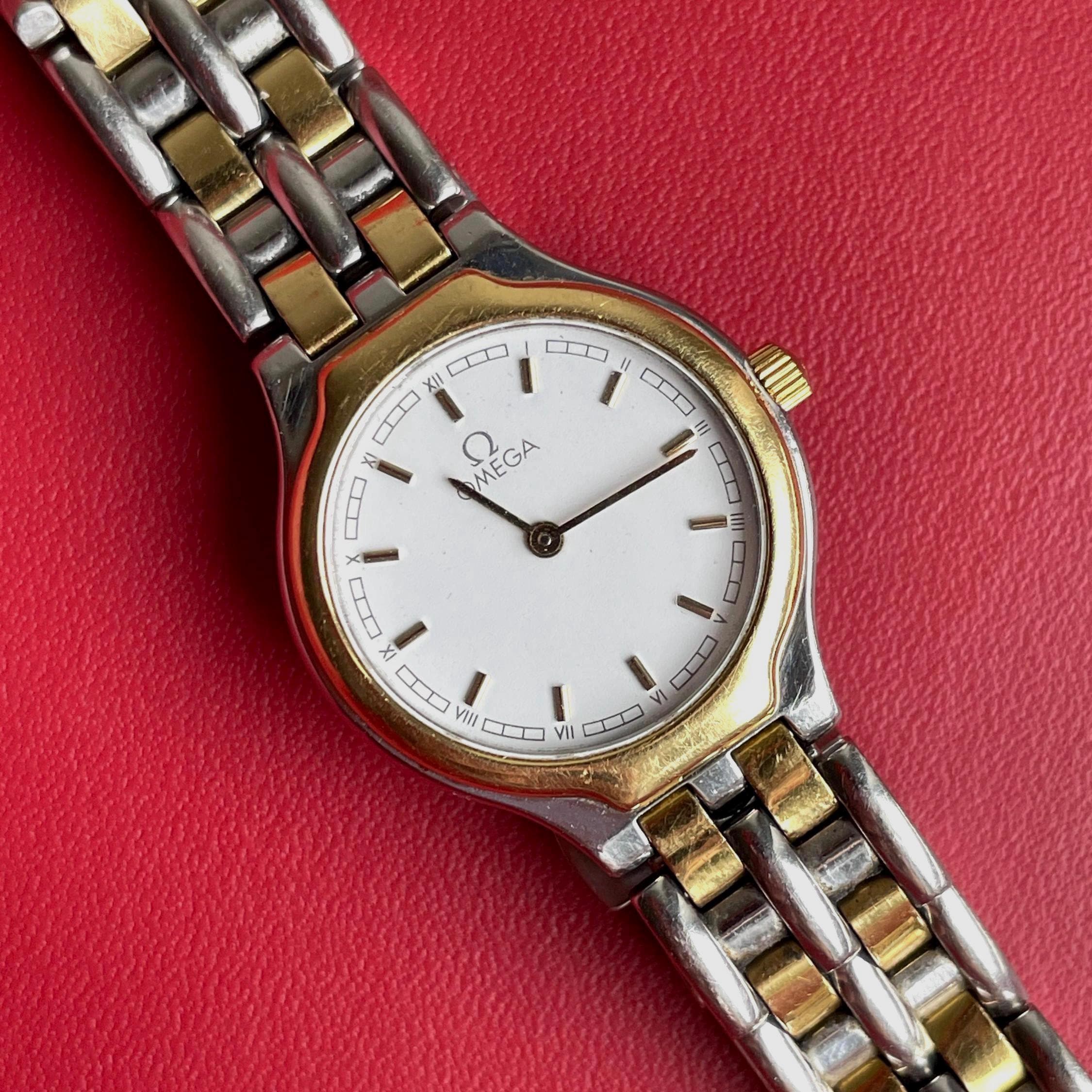 Vintage Omega De Ville Symbol 18k Gold Two Tone 6101/433 Ladies