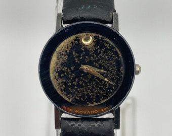 Vintage Movado Museum met prachtig goudvlokpatina dames quartzhorloge voor haar Zwitserse makelij