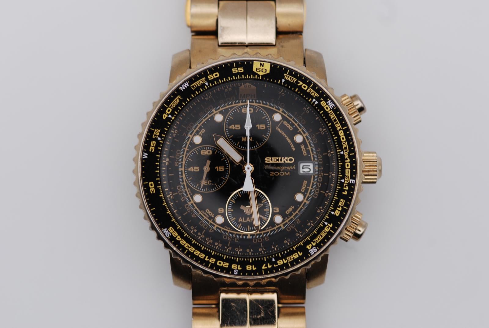 Seiko Flightmaster SNA414 Gold Tone 7T62-0EB0 - Etsy