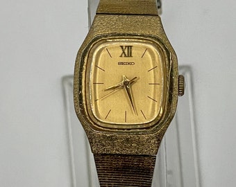 Vintage seiko 1104-5070 ladies manual wind gold tone watch gift for her