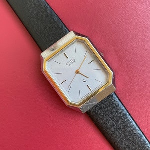 Vintage Citizen 2030-948424 Geometric Tank Style Watch Vintage