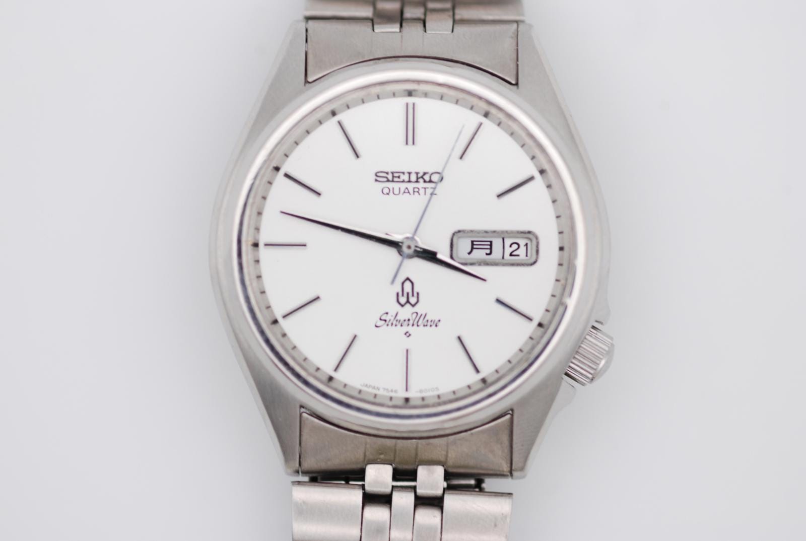 Seiko 7546-8010 Silverwave 37mm Quartz Watch Kanji Day Date 