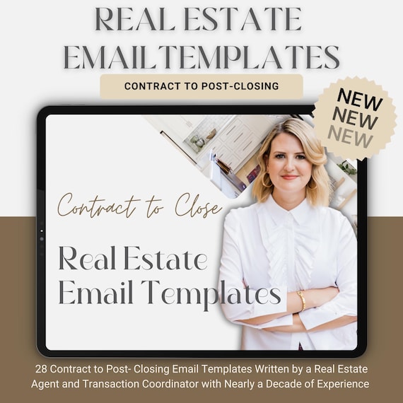 Real Estate Agent Email Templates| Realtor Emails  | Real Estate Branding | Client Onboarding| Transaction Coordinator Email Templates |