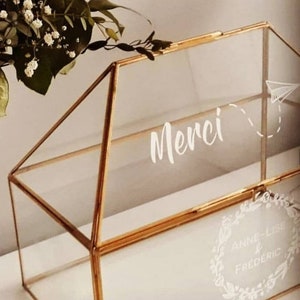 Sticker pour urne de mariage personnalisée Merci  - Décoration élégante pour votre cérémonie